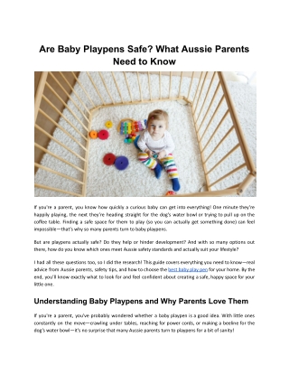 Are Baby Playpens Safe_ What Aussie Parents Need to Know