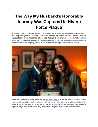The Way My Husband's Honorable Journey Was Captured in His Air Force Plaque