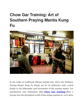 MyChowGar: Master Chow Gar Training with Expert Guidance