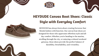 HEYDUDE Canvas Boat Shoes Classic Style with Everyday Comfort