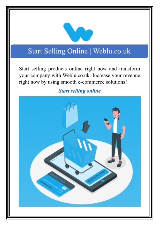 Start Selling Online | Weblu.co.uk