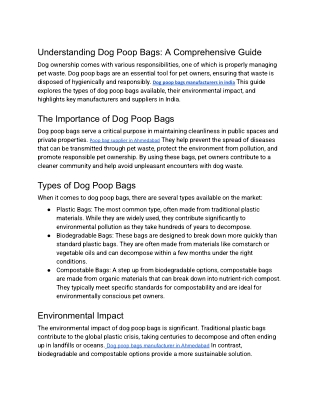 Understanding Dog Poop Bags_ A Comprehensive Guide