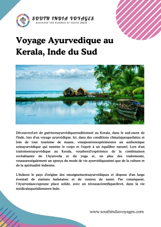 Voyage Ayurvedique au Kerala, Inde du Sud