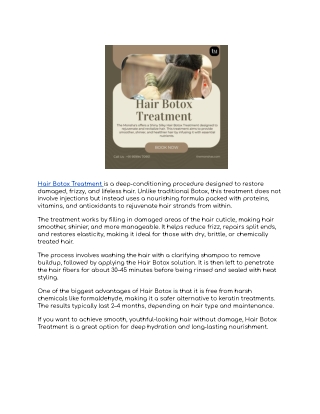 The Ultimate Guide to Hair Botox Treatment_ Benefits & Process