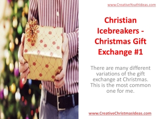 Christian Icebreakers - Christmas Gift Exchange
