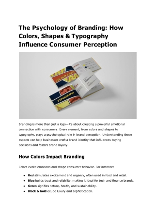 The Psychology of Branding_ How Colors, Shapes & Typography Influence Consumer Perception