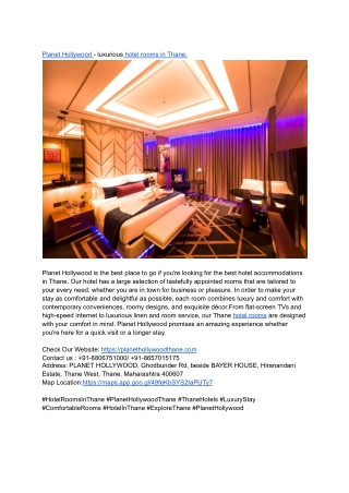 Planet Hollywood - luxurious hotel rooms in Thane