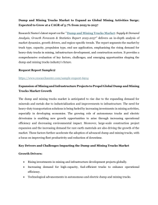 Dump and Mining Trucks Market
