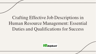 Creating A Job Description