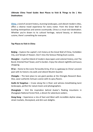 Ultimate China Travel Guide  Best Places to Visit and Things to Do