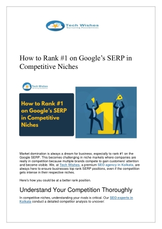 How to Rank #1 on Google’s SERP in Competitive Niches