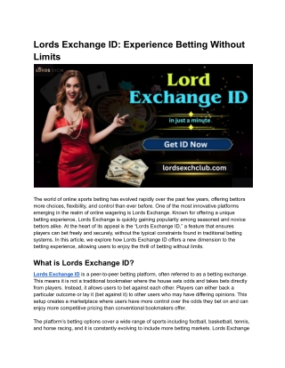 Lords Exchange ID_ Experience Betting Without Limits
