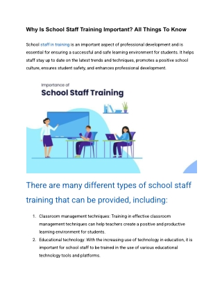 Why Is School Staff Training Important_ All Things To Know