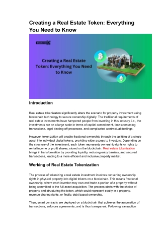 Creating a Real Estate Token_ Everything You Need to Know