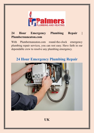 24 Hour Emergency Plumbing Repair  Plumbernuneaton.com