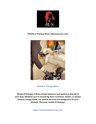 Mobile Iv Therapy Boise | Boiseivnurse.com