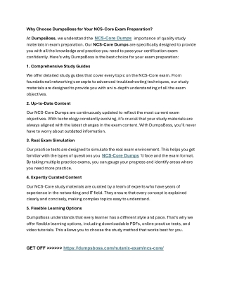 Dumpsboss NCS-Core Dumps: Your Exam Success Partner
