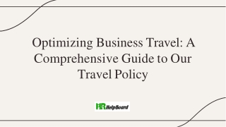 Travel Policy for Employees