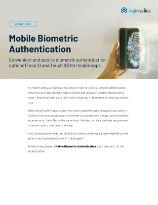 Secure Your App with LoginRadius Mobile Biometric Authentication