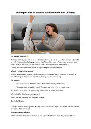 The Importance of Positive Reinforcement with Children