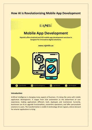 How AI is Revolutionizing Mobile App Development