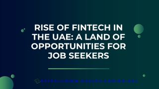 Rise of Fintech in the UAE A Land of Opportunities for Job Seekers