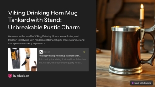 Viking Drinking Horn Mug Tankard with Stand & Leather Holder – A Bold Statement