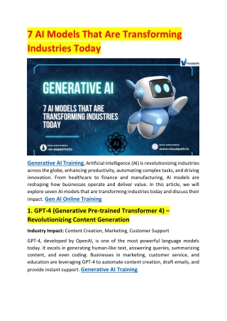 Advanced Generative AI Training | Gen AI Online Training