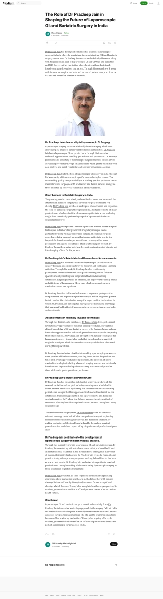 Dr. Pradeep Jain’s Leadership in Laparoscopic GI Surgery