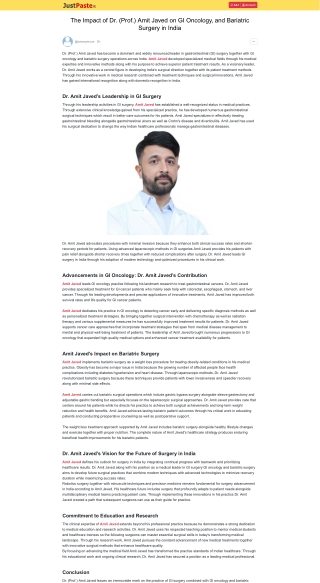 Dr. Amit Javed’s Leadership in GI Surgery