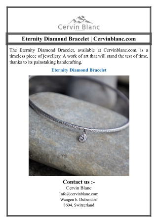 Eternity Diamond Bracelet | Cervinblanc.com