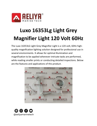 Luxo 16353Lg Light Grey Magnifier Light 120 Volt 60Hz