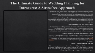 The Ultimate Guide to Wedding Planning for Introverts: A Stressfree Approach