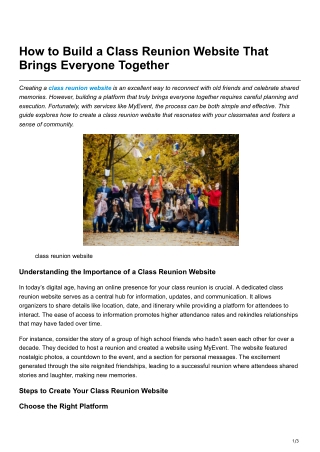 How to Build a Class Reunion Website That Brings Everyone Together