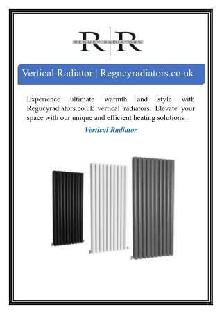 Vertical Radiator | Regucyradiators.co.uk