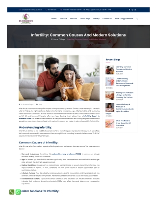 Infertility Common Causes and Modern Solutions