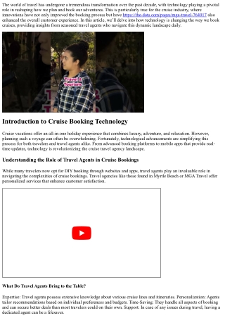 “How Technology Is Changing the Way We Book Cruises—Agent Insights”