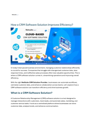 How a CRM Software Solution Improves Efficiency?