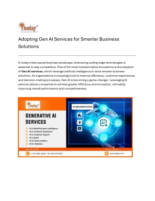 Adopting Gen AI Services for Smarter Business Solutions