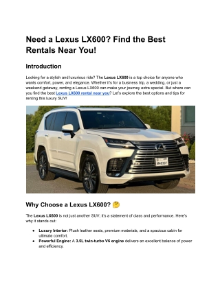 Need a Lexus LX600