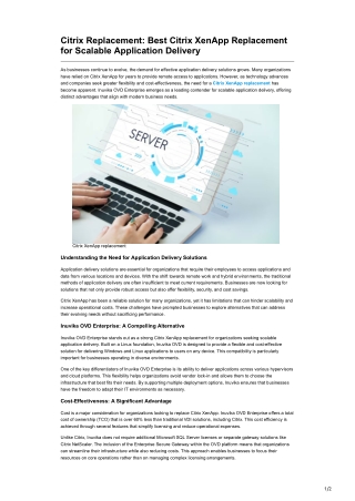Citrix Replacement Best Citrix XenApp Replacement for Scalable Application Delivery