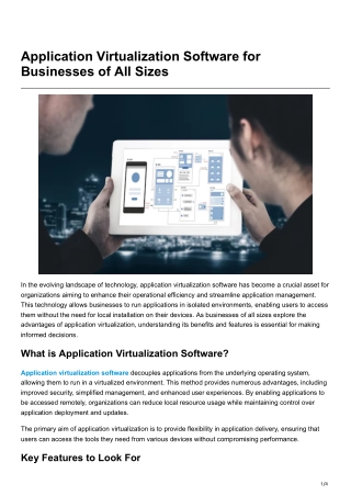 Application Virtualization Software for Businesses of All Sizes