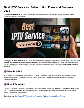 Best IPTV Services_ Subscription Plans and Features 2025