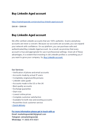 Top 79 sites to Buy Linkedin Aged account
