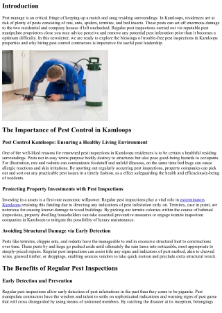 The Benefits of Regular Pest Inspections in Kamloops Properties