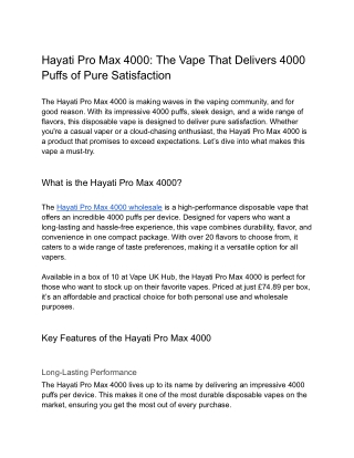 Hayati Pro Max 4000