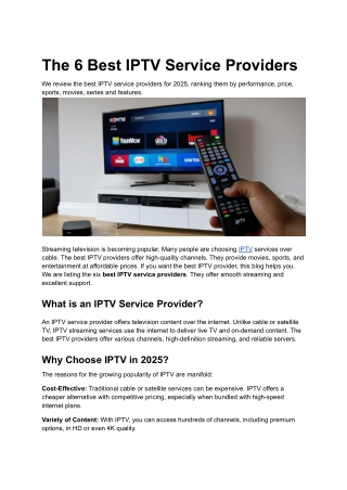 The 6 Best IPTV Service Providers