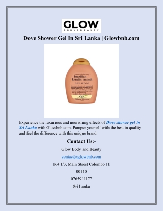 Dove Shower Gel In Sri Lanka Glowbnb.com