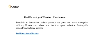 Real Estate Agent Websites Ubertor.com