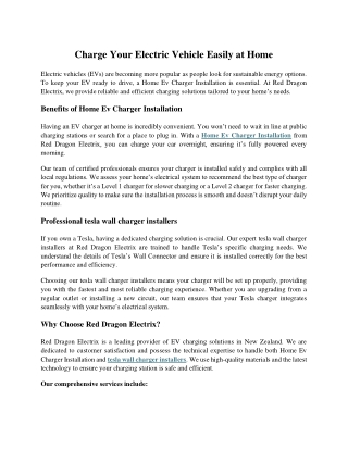 Charge Your Electric Vehicle Easily at Home